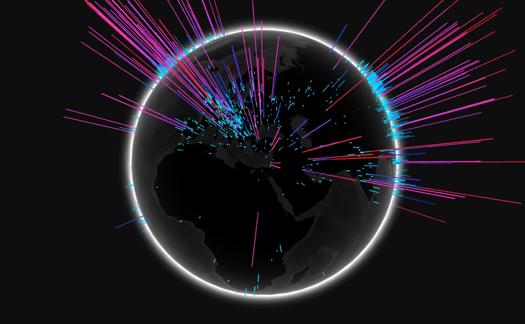 WebGL autorotating globe screenshot